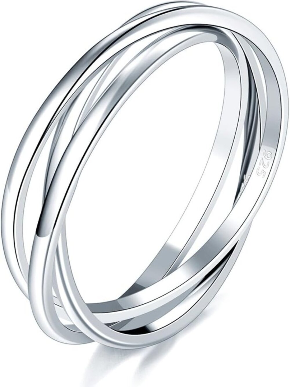 Waterproof Gold Plated Fidget Stacking Ring - Three Row, Size 4, Stress Relief